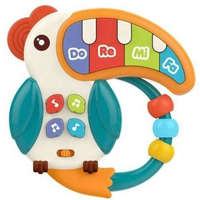 Tukán alakú zenélő oktatójáték színes zongora billentyűkkel babáknak