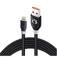 Adat-és töltőkábel K192, 150 cm, Lightning/USB, 2.4A gyors töltés, fekete