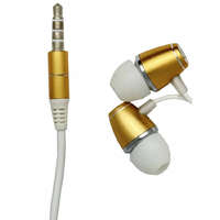 Vezetékes fülhallgató, beépített mikrofonnal, 3,5mm jack sztereó, arany