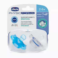 Chicco Mini PhysioForma Soft szilikon, altatócumi, 2-6 m, 2 db, fiú