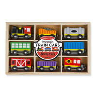 Melissa & Doug Fa vonatok és sínek, Vonatszerelvények 8 db