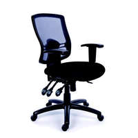 MAYAH Irodai szék, állítható karfás, fekete szövetborítás, hálós háttámla, fekete lábkereszt, MAYAH "Creative"