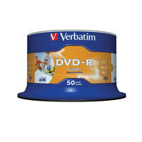 VERBATIM DVD-R lemez, nyomtatható, matt, no-ID, 4,7GB, 16x, hengeren, VERBATIM