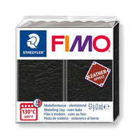 FIMO Gyurma, 57 g, égethető, FIMO "Leather Effect", fekete