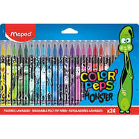 MAPED Filctoll készlet, 2,8 mm, kimosható, MAPED "Color&#039;Peps Monster" 24 különböző szín
