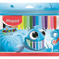 MAPED Filctoll készlet, 2 mm, kimosható, MAPED "Color&#039;Peps Ocean", 18 különböző szín