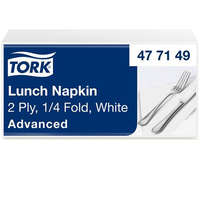 TORK Szalvéta, 1/4 hajtogatott, 2 rétegű, 33x33 cm, Advanced, TORK "Lunch", fehér