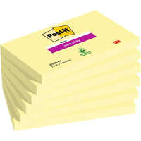 3M POSTIT Öntapadó jegyzettömb csomag, 76x127 mm, 6x90 lap, 3M POSTIT "Super Sticky", kanári sárga