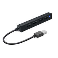 SPEEDLINK USB elosztó-HUB, 4 port, USB 2.0, SPEEDLINK "Snappy Slim" fekete