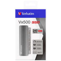 VERBATIM SSD (külső memória), 240 GB, USB 3.1, VERBATIM "Vx500", szürke