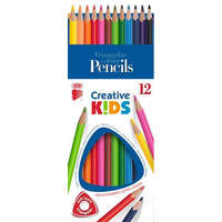 ICO Színes ceruza készlet, háromszögletű, ICO "Creative kids", 12 különböző szín