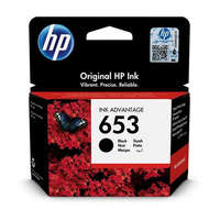 HP 3YM75AE Tintapatron DeskJet Plus Ink Advantage 6075 All-in-One nyomtatóhoz, HP 653, fekete, 360 oldal