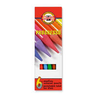 KOH-I-NOOR Színes ceruza készlet, henger alakú, famentes, KOH-I-NOOR "Progresso 8755/6", 6 különböző szín