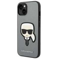 Karl Lagerfeld Eredeti tok KARL LAGERFELD KLHCP14MSAPKHG iPhone 14 PLUS (Saffiano Karl Head Patch / ezüst)