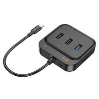 Hoco HOCO adapter HUB 5in1 Type C HDTV+USB3.0+USB2.0*2+PD100W Multiport 0,2m HB36 fekete