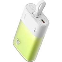 Baseus Baseus Popsicle powerbank beépített Lightning kábellel + Type-C - Type-C kábellel 5200mAh 20W 2.4A QC PD - fehér-zöld
