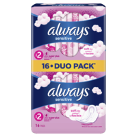 Always egészségügyi betét Duo Sensitive Super 16 db