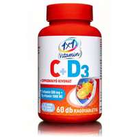 Vitaplus 1X1 C 500+D3-Vitamin+Csipkebogyó Rágótabletta 60X