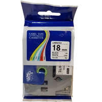 Utángyártott TZe-241 FEHÉR ALAPON FEKETE LAMINÁLT 18MM/8M ÚJ UGY. ZAFÍR SZALAG