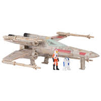 Jazwares Star Wars - Csillagok háborúja Micro Galaxy Squadron 13 cm-es jármű figurával - X-Wing Vörös ötös + Luke Skywalker és R2-D2