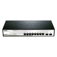DLINK D-LINK Switch 8x1000Mbps + 2xGigabit SFP Menedzselhető Rackes, DGS-1210-10/E