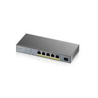 ZYXEL ZYXEL Switch 5x1000Mbps (5xPOE) + 1xGigabit SFP Menedzselhető, GS1350-6HP-EU0101F