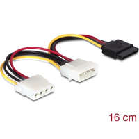 DELOCK DELOCK Tápkábel Molex 4 pin male > SATA 15 pin female + 4 pin female