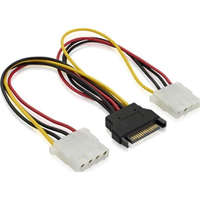 BLACKBIRD BLACKBIRD Tápkábel Molex 4 pin male to SATA 15 pin female + 4 pin female