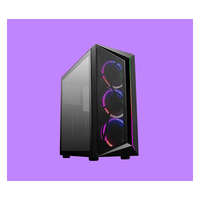 COOLER MASTER COOLER MASTER Ház Midi ATX CMP 510, 3x ARGB Ventilátor, Tápegység nélkül, Üvegfalú, fekete