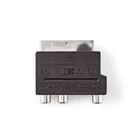 Nedis CVGP31902BK SCART adapter, SCART Férfi | S-Video nő / 3x RCA nő, Nikkelezett, Kapcsolható, ABS, Fekete, 1 db