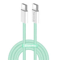 COLORWAY Kábel Type-C CW-CBPDCC061-G, fonott pamut, PD Fast Charging 60W, 3,0A 1M zöld
