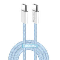 COLORWAY Kábel Type-C CW-CBPDCC061-BL, fonott pamut, PD Fast Charging 60W, 3,0A 1M kék