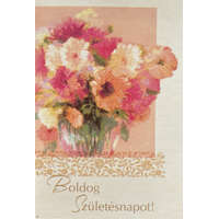 Cardex Boldog születésnapot! kinyitható csokor virág ajándékkísérő kártya, 5x7,5cm