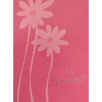 Cardex Sok szeretettel! kinyitható rózsaszín üdvözlőlap borítékkal virággal, 7x10cm