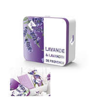 Lavanderaie De Haute Provence Levendulával töltött zsák 18g+100g levendulaszappan fémdobozban 128x118x52cm