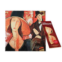 H.C.021-0531 Szemüvegtörlő kendő 20x20cm, Modigliani:Jeanne Hebuterne kalapban/Mario Varvogli