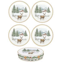Easy Life Nuova R2S Porcelán desszerttányérszett 4db-os, 19cm, dobozban, White Forest