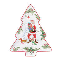 Easy Life Nuova R2S Joyful Santa porcelán fenyő tálca 20,5x25,5cm, díszdobozban