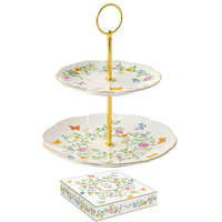 Easy Life Nuova R2S Porcelán süteményes állvány 2 emeletes, 16/21cm, dobozban, Dancing Butterflies