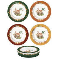 R2S.924FODR Porcelán desszerttányérszett 4db-os,19cm dobozban, Forest Dream