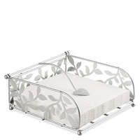 Ambiente Fém szalvétatartó fekvő lunch, ezüst apró leveles