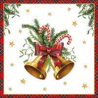 AMB.33320035 Scottish bells white papírszalvéta 33x33cm, 20db-os