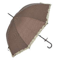 Clayre &amp; Eef Esernyő 100cm, barna alapon fehér pöttyös