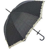 Clayre &amp; Eef Esernyő 100cm, fekete alapon fehér pöttyös