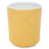 ART-POL Porto design sárga kerámia virágtartó kaspó modern mintázattal 16,5x14,5x14,5cm
