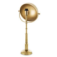 ART-POL Klasszikus kecses osztott hengeres szárú fém asztali lámpa merev félgömb lámpaernyővel 68x31x31cm