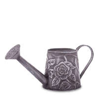 ART-POL Klasszikus kerti sötétszürke trapéz fém locsolókanna domború rózsás mintákkal 13x11,5x28cm