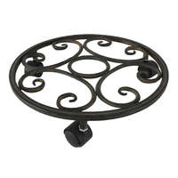 ART-POL Kerek fém gurulós sötétbarna virágosláda alátét 6x28x28cm