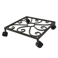 ART-POL Szögletes fém gurulós sötétbarna virágosláda alátét 6x28x28cm