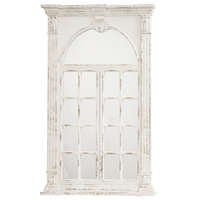 ART-POL Casa Roma koptatott krémfehér fa keretes szögletes osztott fali tükör 132x83x7,5cm